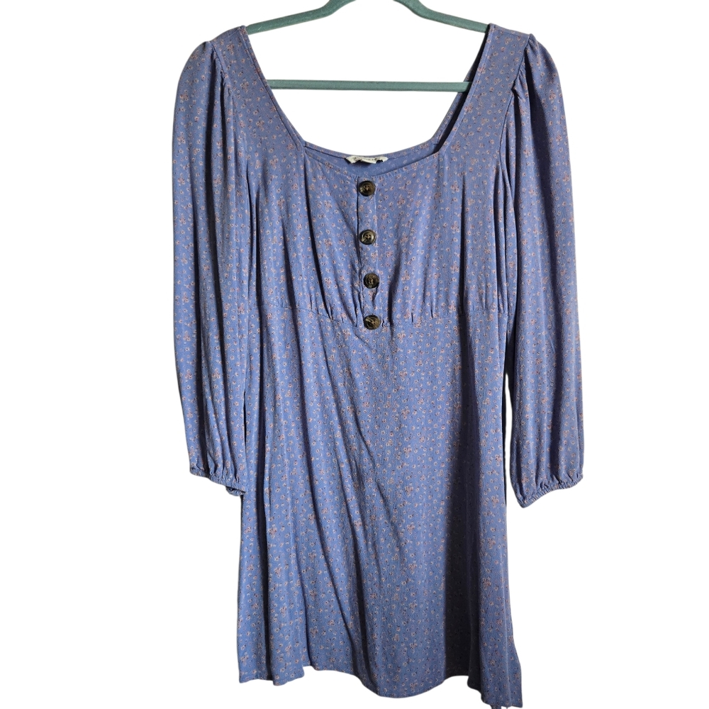 American Eagle Outfitters Lavender Floral Button Front Dress